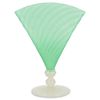 Steuben Green And Alabaster Spiral-ribbed Fan Vase