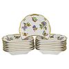 (15Pc) Herend Porcelain "Queen Victoria" Crescent Salad Plate Set