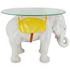 Italian Glazed Terracotta Elephant Garden Stool/Table