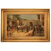 MANUEL PICOLO LÓPEZ MURCIA, (1855-1912) JINETES Y PERSONAJES ÁRABES Oil on canvas Signed Conservation details 10.4 x 17.5" (26.5 x 44.5 cm) | MANUEL P