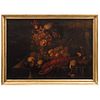 BODEGÓN CON LANGOSTA Ca. 1900 Oil on canvas Conservation details 25.5 x 36.2" (65 x 92 cm) | BODEGÓN CON LANGOSTA Ca. 1900 Óleo sobre tela Detalles de