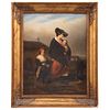 DAMA CON NIÑOS FRANCE, 19TH CENTURY Oil on canvas Bonhams label on back Conservation details 19.6 x 15.1" (50 x 38.5 cm) | DAMA CON NIÑOS FRANCIA, SIG