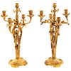 PAIR OF CANDLESTICKS FRANCE, 19TH CENTURY Signed and stamped "Susse Frères Foundry"  Made of bronze with vegetable motifs 15.7" (40 cm) tall | PAR DE 