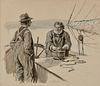 ARTHUR BURDETT FROST, (American, 1851-1928), The Skipper, gouache, ink, and ink wash on paper, frame: 24 1/2 x 19 1/4 in.