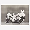 Henry Moore (British, 1898-1986) Reclining Mother and Child With Grey Background