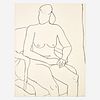 Richard Diebenkorn (American, 1922-1993) Seated Nude