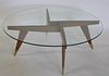 Midcentury Style Glass top Coffee Table With