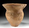 Jomon Pottery Jar w/ Incised Cord Patterns - TL Tested