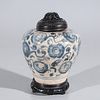 Chinese Ming Dynasty Blue & White Crackle Glazed jar
