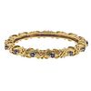 18k Gold Sapphire X Bangle Bracelet
