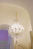 Brass and glass chandelier  2 tier