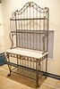 Iron Baker Rack with pen shell top and glass shelves