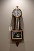 Banjo clock with reverse painting of Mt Vernon mahogany case