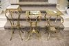Qty. (3) Victorian brass plant stands (1) with original green marble top