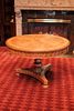 Alfonso Marina Table - bleach mahogany and other woods with banded inlay w/starburst top on pedestal
