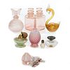 A Collection of Perfume Bottles and a Murano Glass Swan..