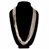 Gumps freshwater pearl, agate, 14k gold torsade necklace