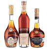 Cognac. Jules Gautret. V.S.O.P. and V.S. Courvoisier. V.S. Pieces: 3. | Cognac. Jules Gautret. V.S.O.P. y V.S. Courvoisier. V.S. Total de piezas: 3.