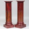 Pair of Modern Painted Fluted Pedestals