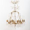 Louis XV Style Gilt-Metal and Glass Twenty-Light Chandelier
