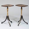 Pair of Regency Style Painted and Parcel-Gilt Side Tables