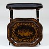 Chinese Export Lacquer Tray on Stand