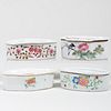 Four Chinese Famille Rose Porcelain Scent Boxes