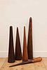 A collection of wooden fids,