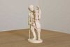A Japanese solid carved ivory figure of a man,