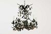 A painted toleware chandelier,