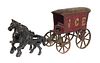 Antique Cast Iron Horse Team Ice Wagon