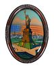 Statue of Liberty Reverse Painting on Glass