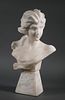 Old Carved Alabaster Bust of Woman