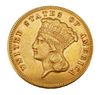 1874 U.S. $3 Gold Coin Three Dollar Indian Head