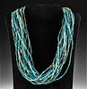 Fantastic Egyptian Faience Bead Necklace - 19 Strands