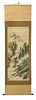 A Chinese hanging scroll depicting a rocky landscape