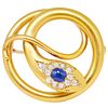 ANTIQUE VICTORIAN SAPPHIRE AND DIAMOND SNAKE BROOCH