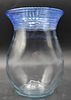 Steuben Blue Threaded Glass Vase