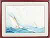 20th C. Nautical Watercolor, Signed