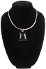 Sterling Silver Choker w Black Onyx Pendant