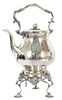 Antique Engraved Silver Plated Kettle on Stand