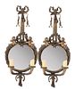 Pair of French Bronze Mirrored Sconces