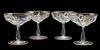 (4) Gilt Moser Style Champagne/Sherbet Glasses