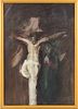 Russian 20th c Abstract Symbolist Christ, Oil