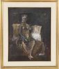Russian 20th c Abstract Symbolist Nude, Oil