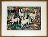 J. Cabral (20th c) Horse Carousel, Oil on Canvas
