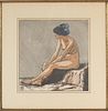 Japanese Signed Woodblock "Nude Woman"