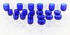 (21) Piece Cobalt Blue Glass Stemware Set