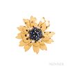 Aletto Bros. 18kt Gold, Sapphire, and Diamond Flower Brooch