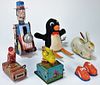 6PC Antique Japanese Tin Windup Toy Group